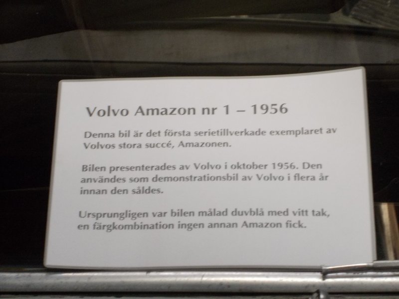 Volvo Amazon 1957 chassis # 1